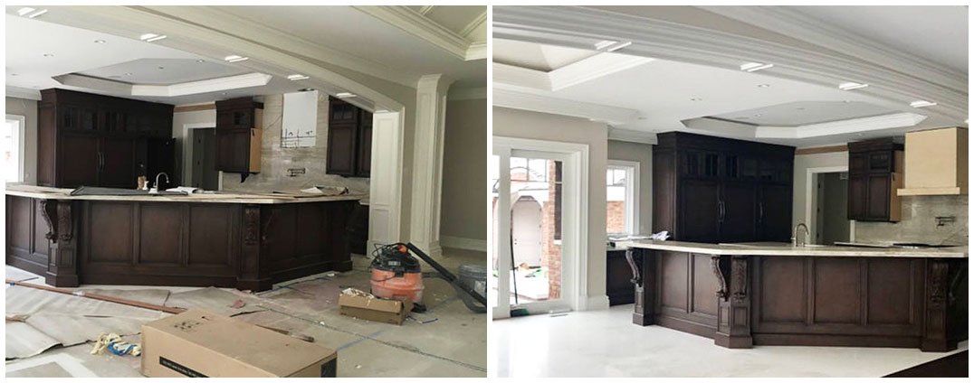 Professional cleaner cleaning a modern home